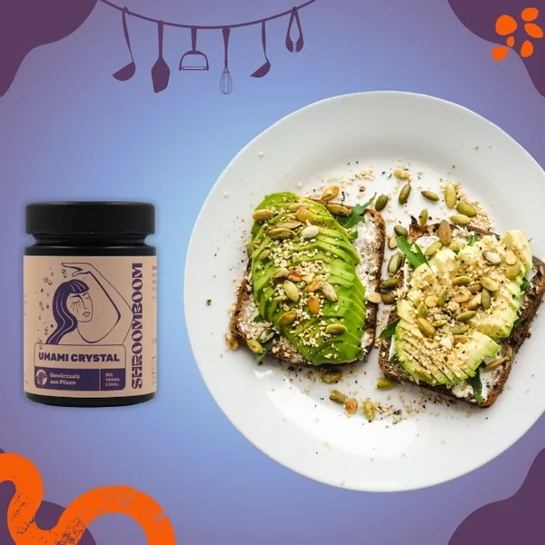 Avocado-Brot mit Umami Crystal